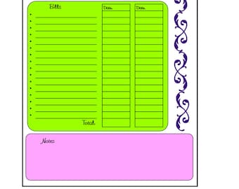 bi weekly bill planner