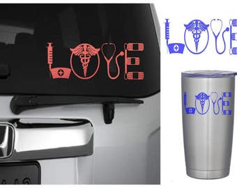 Nurse Decal, Nurse Love, Nurse Sticker, RN Decal, RN Sticker, Medical Student Gift, Yeti Cup Decal, RTIC Decal, Therapist Gift