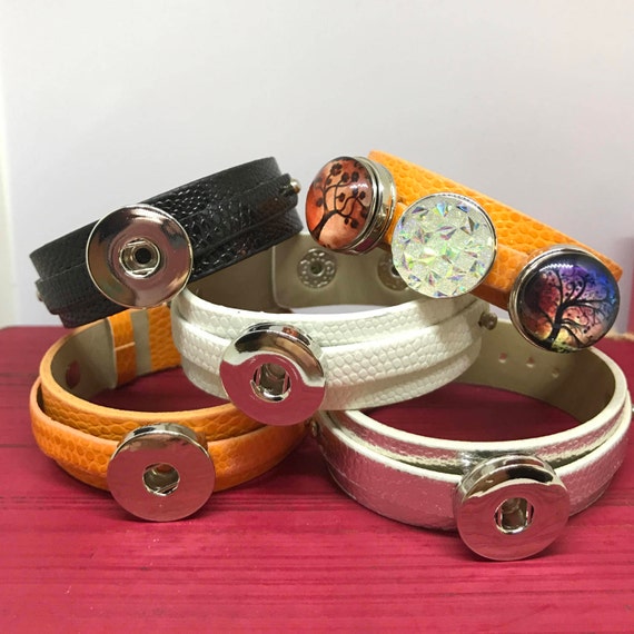 Snap Jewelry Snap Bracelet 1 2 or 3 Snap Leather