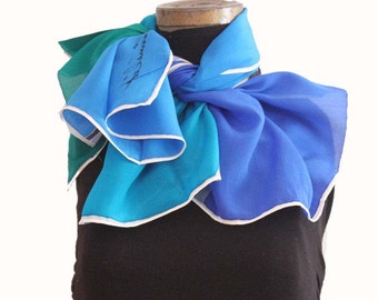 Hand painted crêpe de chine silk scarf