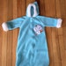 Vintage 1970s Infant Baby Boys Blue Elephant Fleece Snowsuit Bunting Bag! Size NB