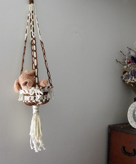 macrame toy basket