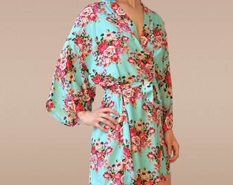mint bridesmaid robe, mint wedding dress, mint robe, mint floral dress, mint bridesmaid dress, mint flower girl dress, mint green