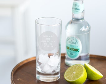 Personalized Gin Glass, Personalised Gin Glass, Customized Glass for Valentine's (ALL16)