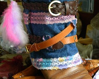 Denim Belted Boot Cuffs