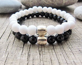 Personalized Gifts Wedding Gifts for couples bracelets Personalized bracelets Grooms Gifts valentines gifts for him Gift Yin Yang bracelets