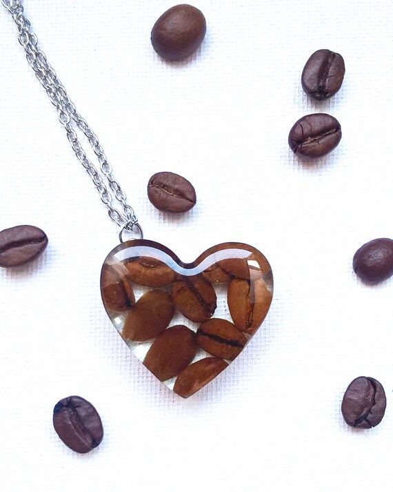 Coffee Necklace Real Coffee Bean Jewelry Coffee Lovers