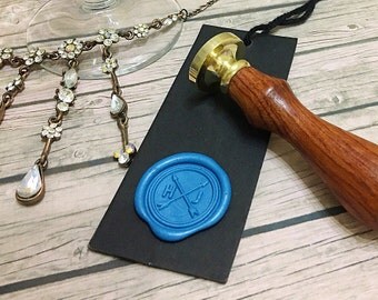 CROSSED ARROW INITIAL custom wax seal stamp for wedding inviation #sw02