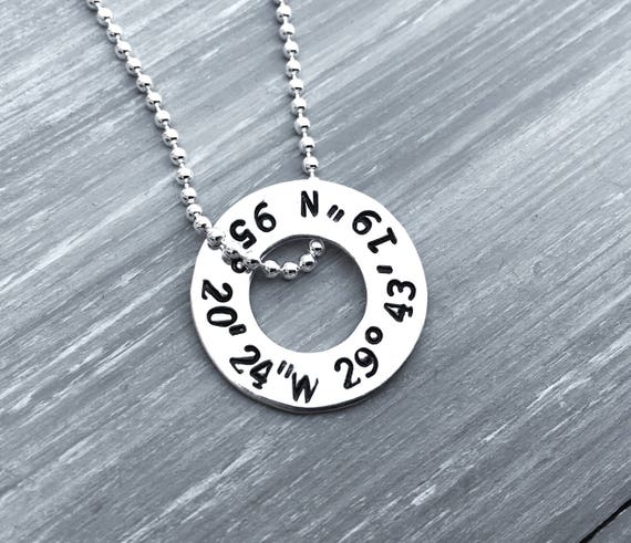 Latitude Longitude Necklace Sterling Silver Washer   Il 570xN.1175829592 Dbej 