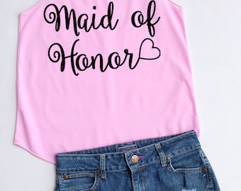 Flock Maid of honor - Racer back,Maid of honor shirt,Maid of honor tank top,bridesmaid shirt,Team bride tank top,Bachelorette Party Tank Top