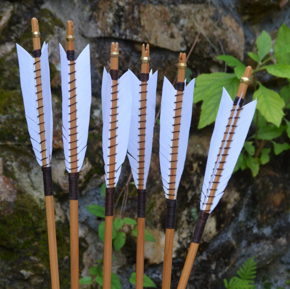 Arrows Wood Archery Arrows Set Of 6 Medieval Style Self 9041