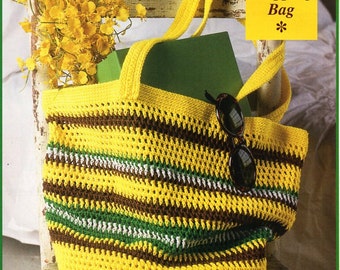 crochet shoulder bag pattern Crochet pattern pdf crochet shopping bag beach bag tote bag 17x18inches DK 8ply cotton yarn Instant Download