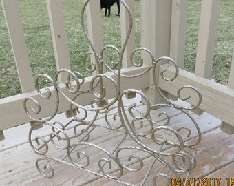 Mid Century Twisted Brass Magazine Rack