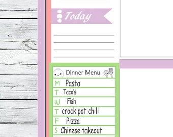 Meal Planning Side Bar Stickers Erin Condren Life Planners Reminder Stickers Planner Midori Notebook Calendar Journal