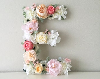SALE! Floral Letter 19" 24", Large Flower Letter, Floral Number, Custom Floral Letter Nursery, Shabby Chic Decor, Floral Monogram, Birthday