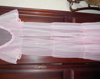 Lovely 1960's see through Pink Peignoir robe