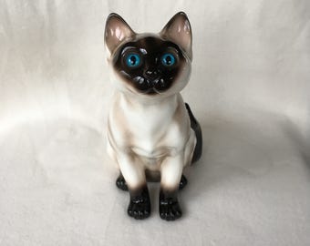 One of 3 vintage siamese cats, large siamese cat by Vaga international