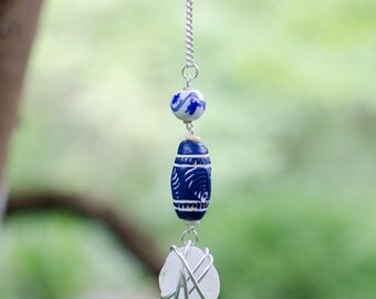 Clear Sea Glass Necklace