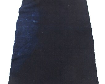 Japanese Indigo Cotton. Artisan Aizome Boro Textile. Blue Vintage Folk Fabric (Ref: 1728)
