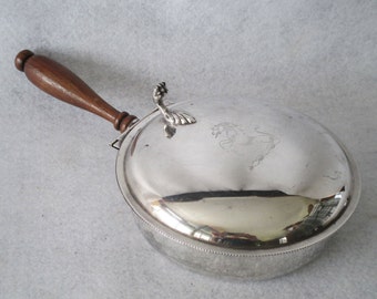 Silent Butler, Silver Plate, Vintage, Engraved Griffon, Nut Candy Server, Trinket Holder, Vanity Organizer