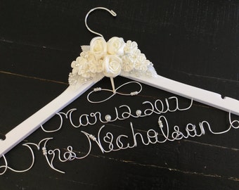 Wedding hanger, bridal hanger, personalized wedding hanger