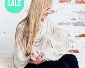 SALE Nursing Cover Poncho | Oatmeal Nursing Cover | Breastfeeding Cover By Cover Me Ponchos