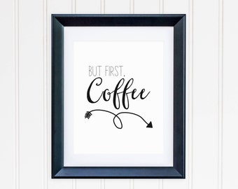 Coffee Wine Books Arrow Coffee Sign Coffee Decor Coffee