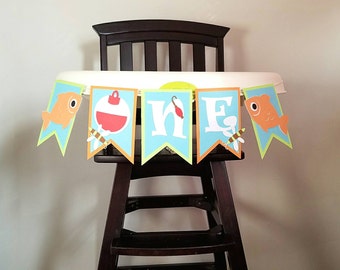 Fishing Highchair Banner, Fishing Birthday Party, The Big One, Fishing Party, Highchair Banner, Fishing First Birthday, Fishing Decorations