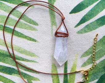 Adjustable Quartz Crystal Necklace nr. 6 REDUCED PRICE