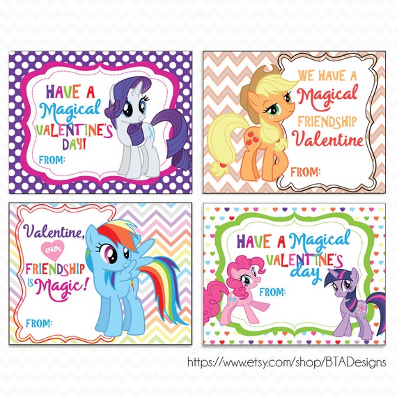 Items Similar To Printable My Little Pony Valentine Cards For Kids Instant Download On Etsy