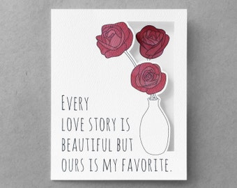 Romantic love card for wife | Anniversary card for husband | love story card | Rose card | Card for boyfriend | Girlfriend card