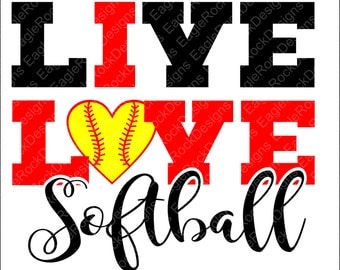 Download Live love softball | Etsy