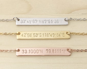 Coordinates Necklace Inspiration Feminist gift ideas Inspirational memorial necklace - 9N