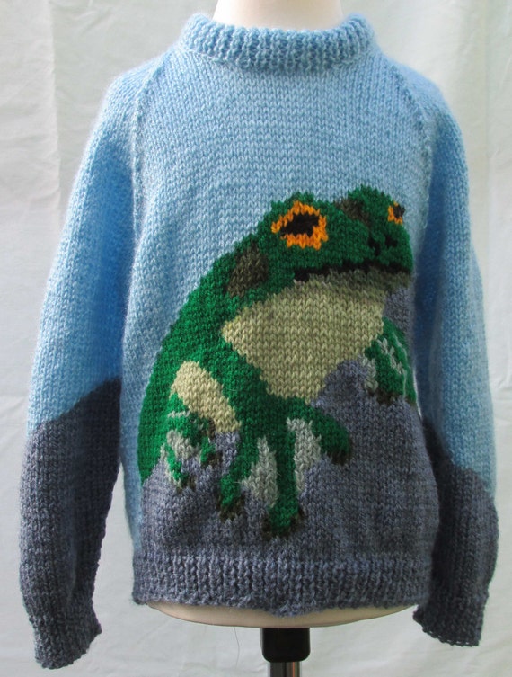 Hand knitted Frog Sweater