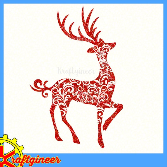 Download Swirly Deer Christmas Reindeer svg cut file for Cricut