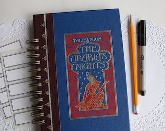 Arabian Nights journal, vintage altered hardcover Arabian Nights book journal
