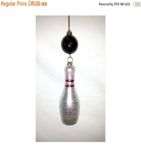 Vintage Glass Bowling OrnamentBowling PinBowling by JunkYardBlonde