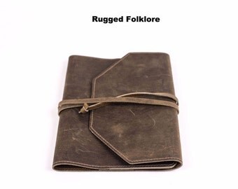 Leather Bible Cover - XL with Adjustable Wrap. Handcrafted with Purpose in the USA.