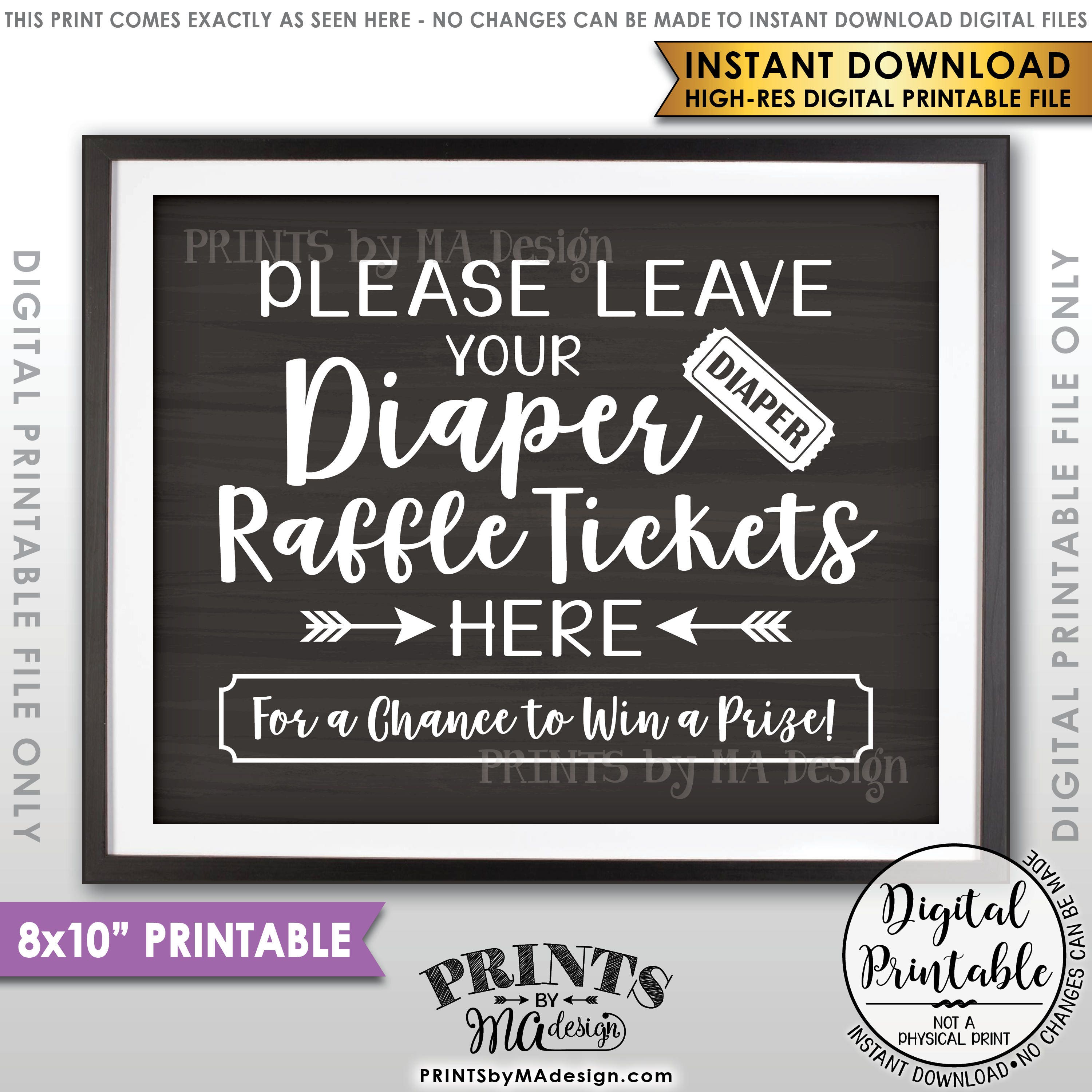 Diaper Raffle Sign Printable Customize And Print