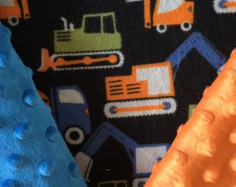 Customized, Personalized Children's/Pet Blanket - Construction Trucks