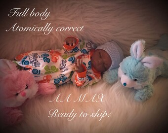 African American Reborn baby Max , full body , Atomically Correct , ready to ship!