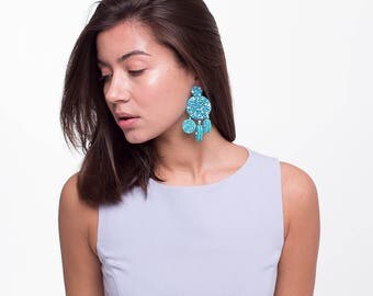 Flamenca earrings - TURQUOISE MIX