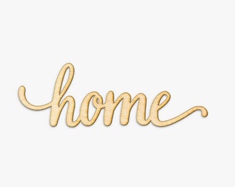 Home Script Word Wood Sign-Wood Sign Art, Home Wood Sign, Laser Cut Wood Sign, Cursive Wood, Rustic Home Sign, Wood Home Sign,