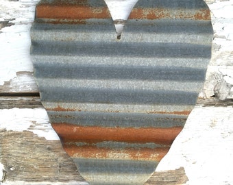 Rustic Corrugated Metal Heart - Rustic Home Decor - Valentines Day Decor - Rustic Wall Hanging - Corrugated Metal Decor - Rustic Sign