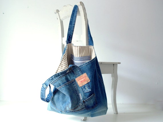 jeans bag Levi's with lots of pockets recycled