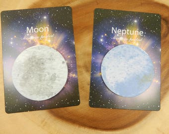 Space Post It Notes, Space Stationery, Moon, Neptune, Planet Sticky Notes, Space Theme