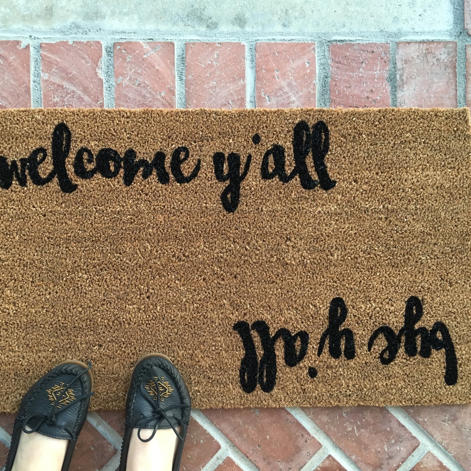 Cute Shoes doormat / Hand painted outdoor mat / Cute