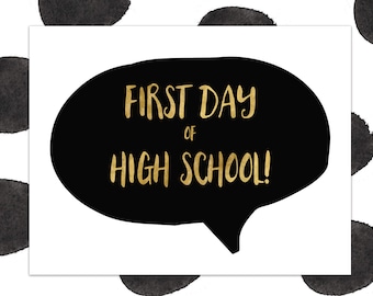First Day of High School Sign - First Day of School Sign - Back to School - INSTANT DOWNLOAD