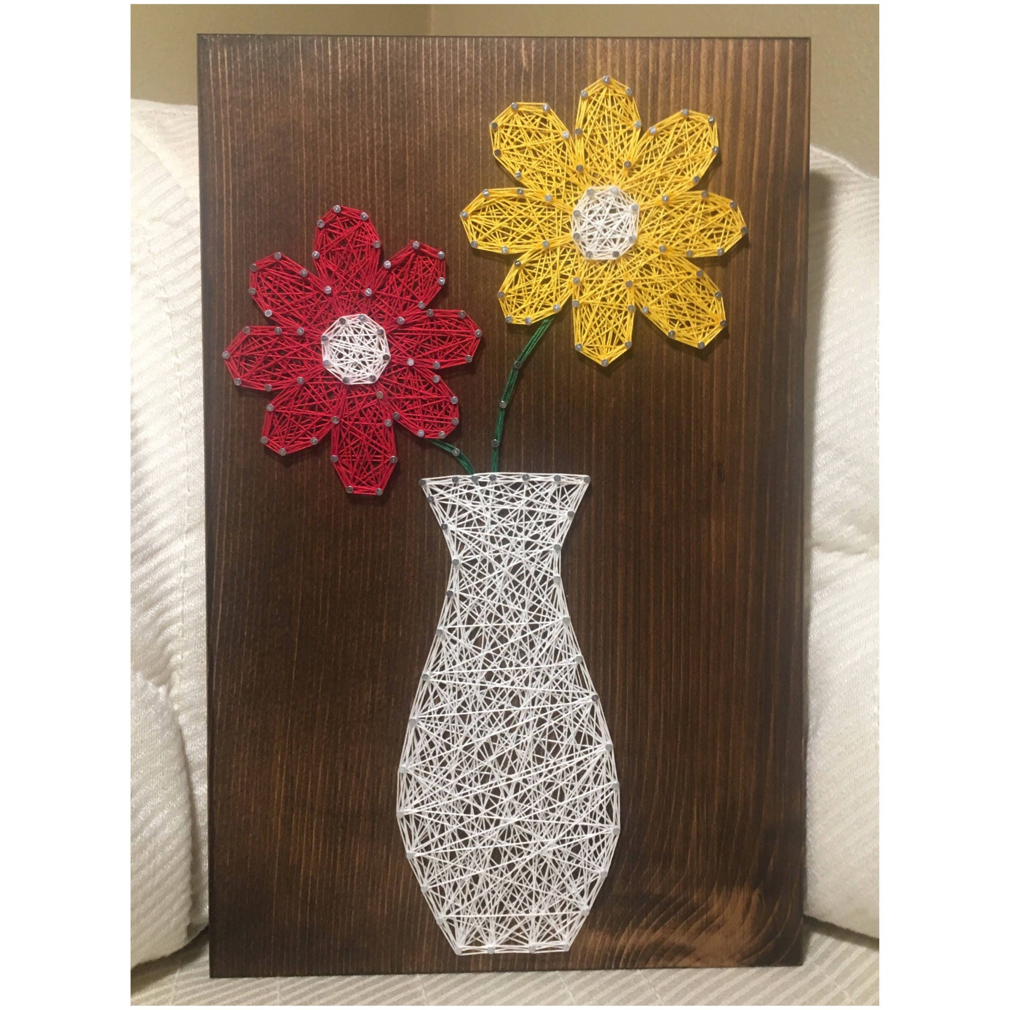 CUSTOM Flower/Vase String Art Floral Gift Wall Art Made to