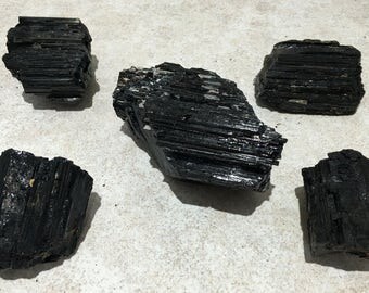 Natural Black Tourmaline 5 pc 2 pound Gridding Sets